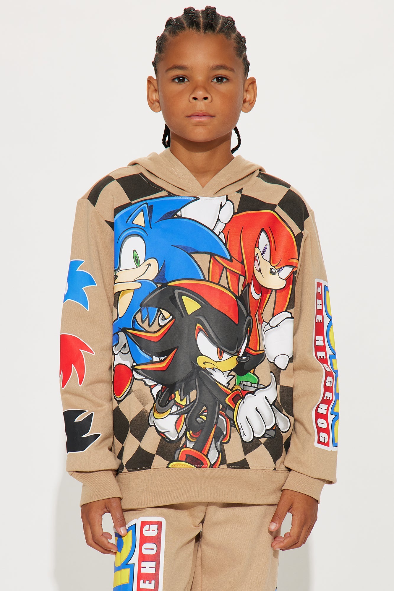 Mini Sonic And Knuckles Hoodie And Jogger Pant Set - Sand