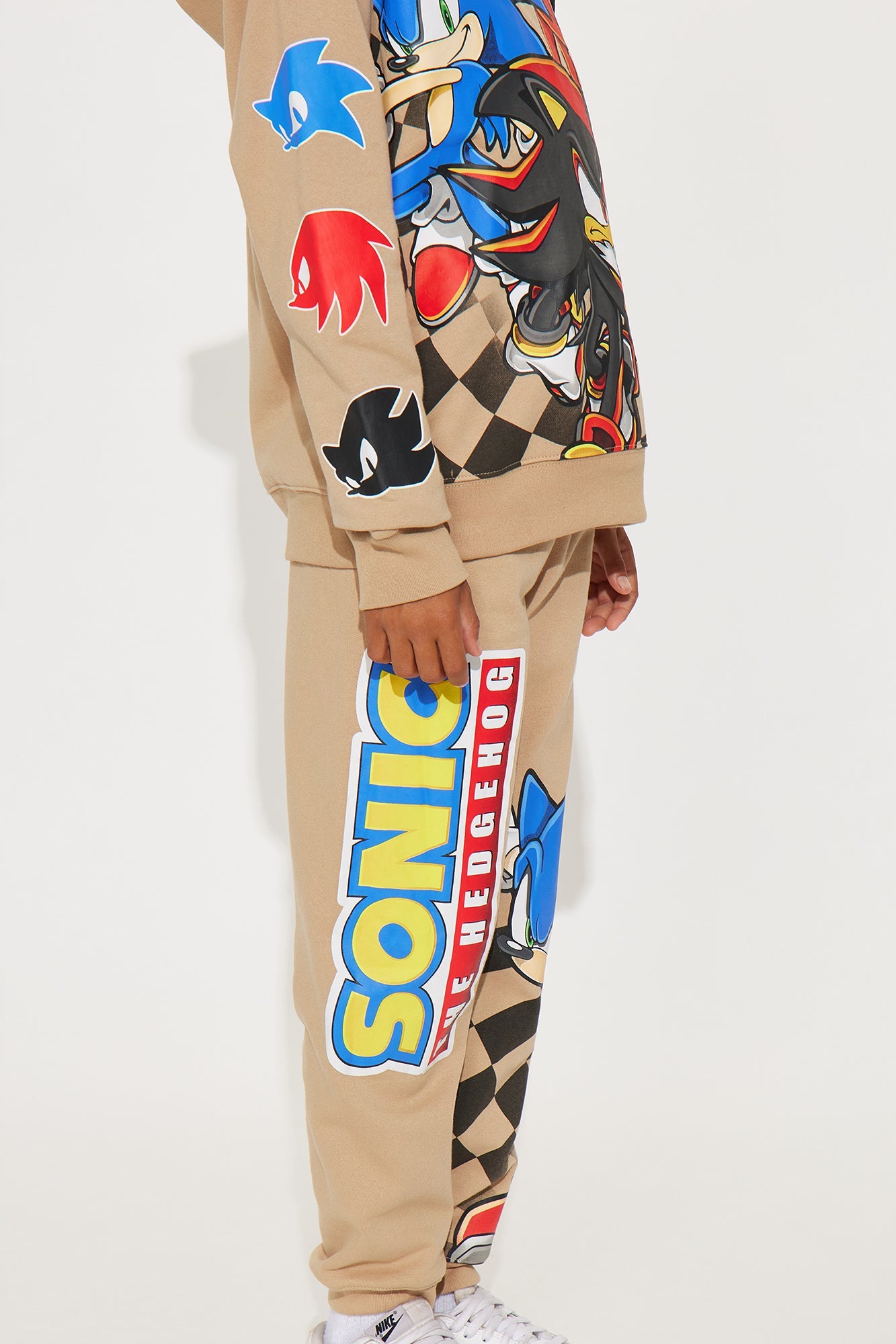 Mini Sonic And Knuckles Hoodie And Jogger Pant Set - Sand