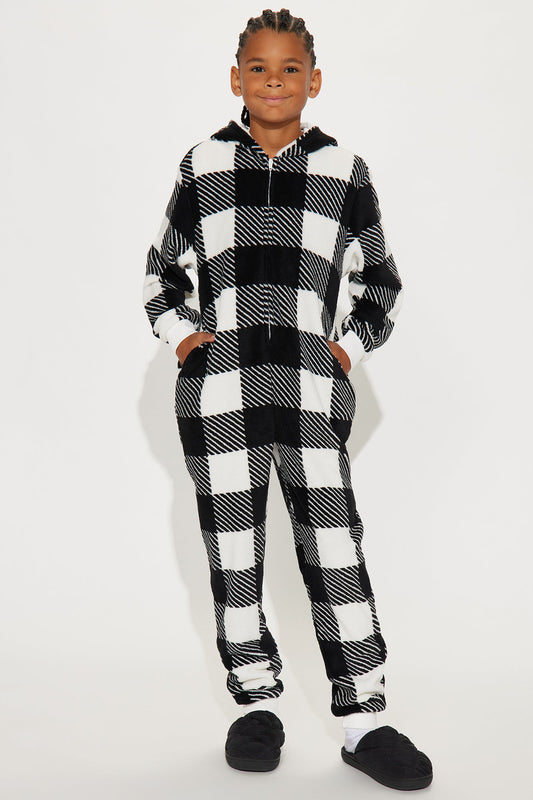 Mini Always Cozy Holiday Onesie - Black/White