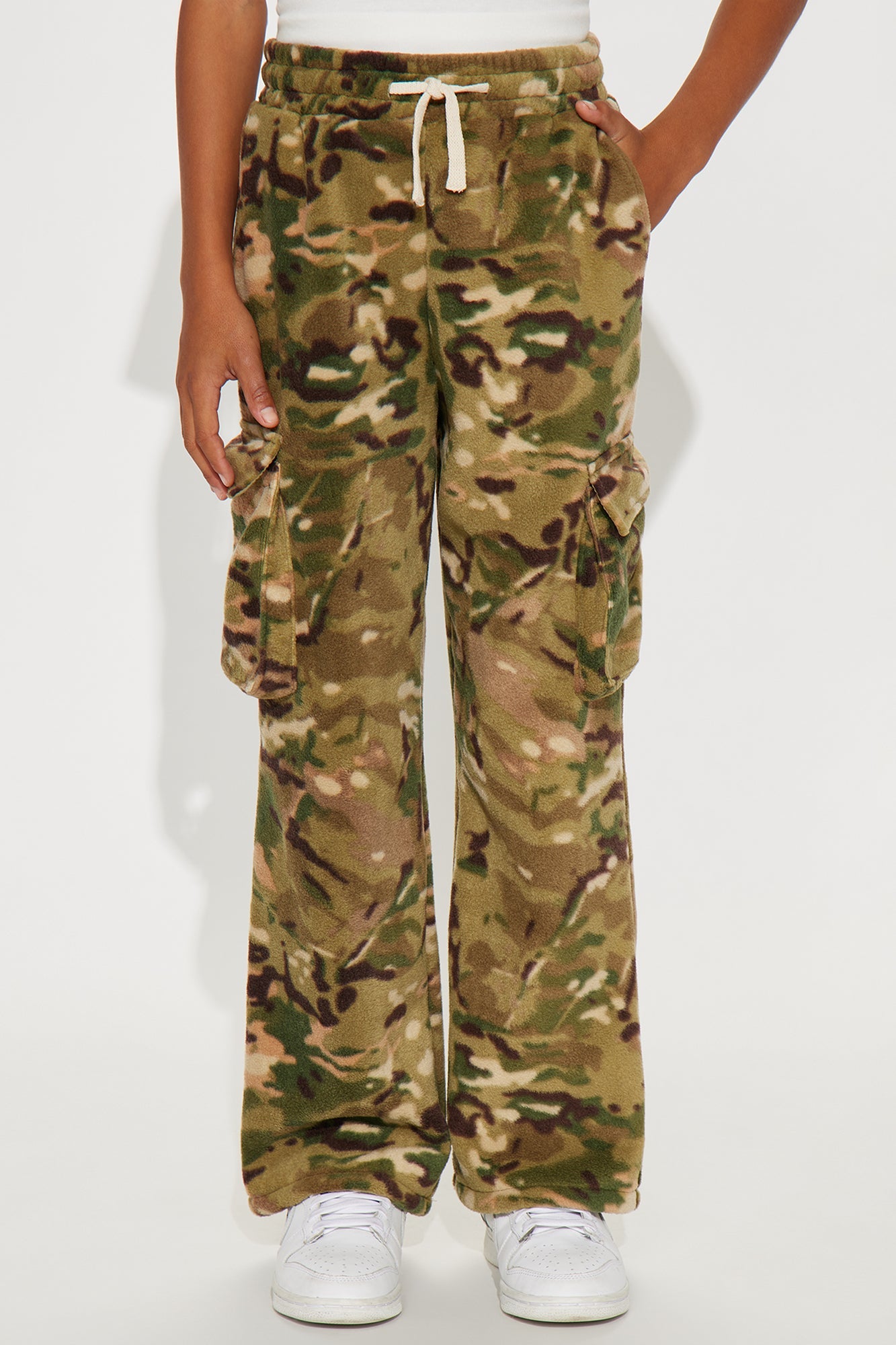 Mini Baggy Camo Cargo Fleece Pants - Camouflage