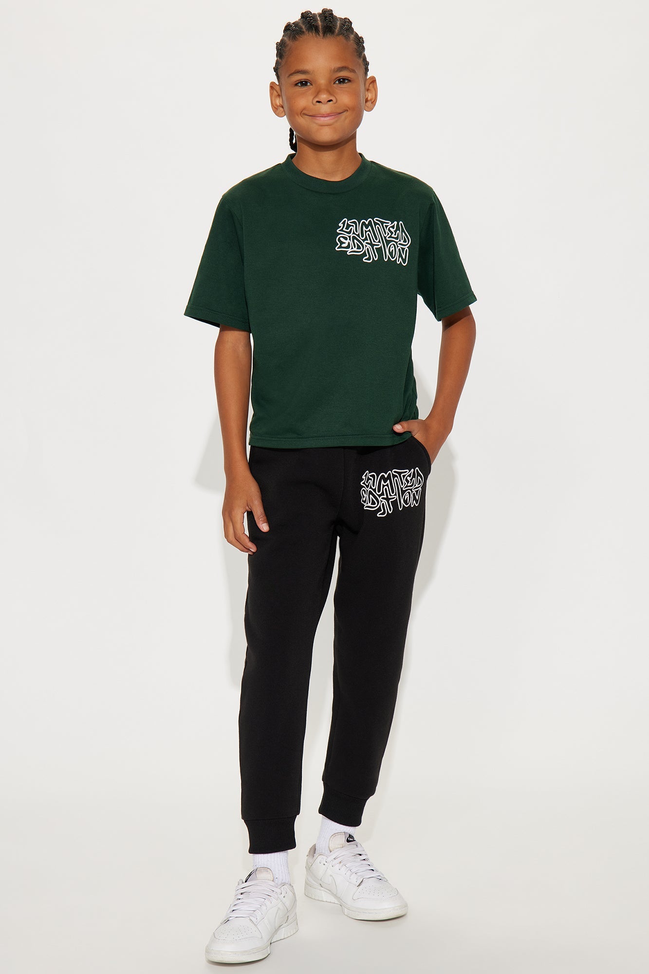Mini Limited Edition Front/Back T-Shirt And Pant Set - Green/combo