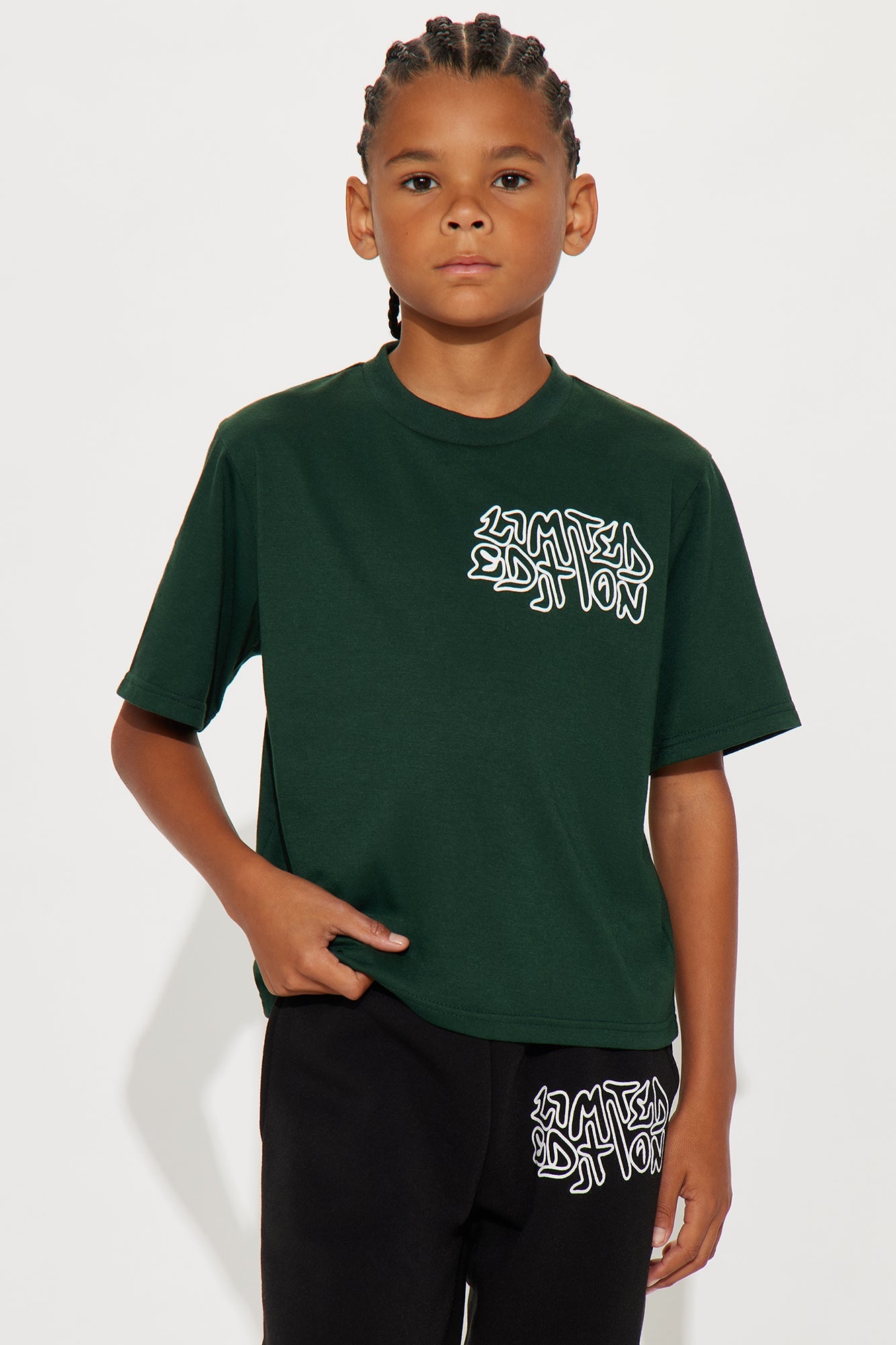Mini Limited Edition Front/Back T-Shirt And Pant Set - Green/combo