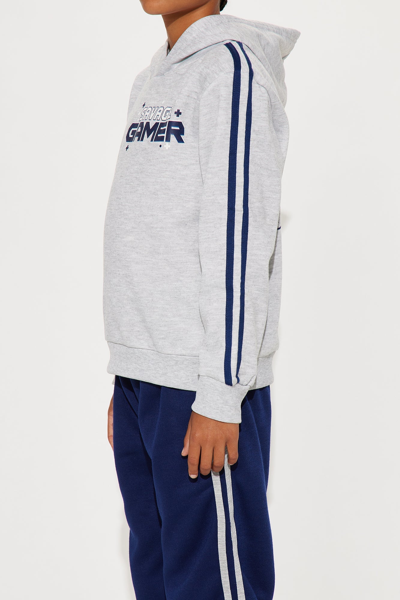 Mini Savage Gamer Pullover Hoodie And Jogger Pant Set - Heather/Combo