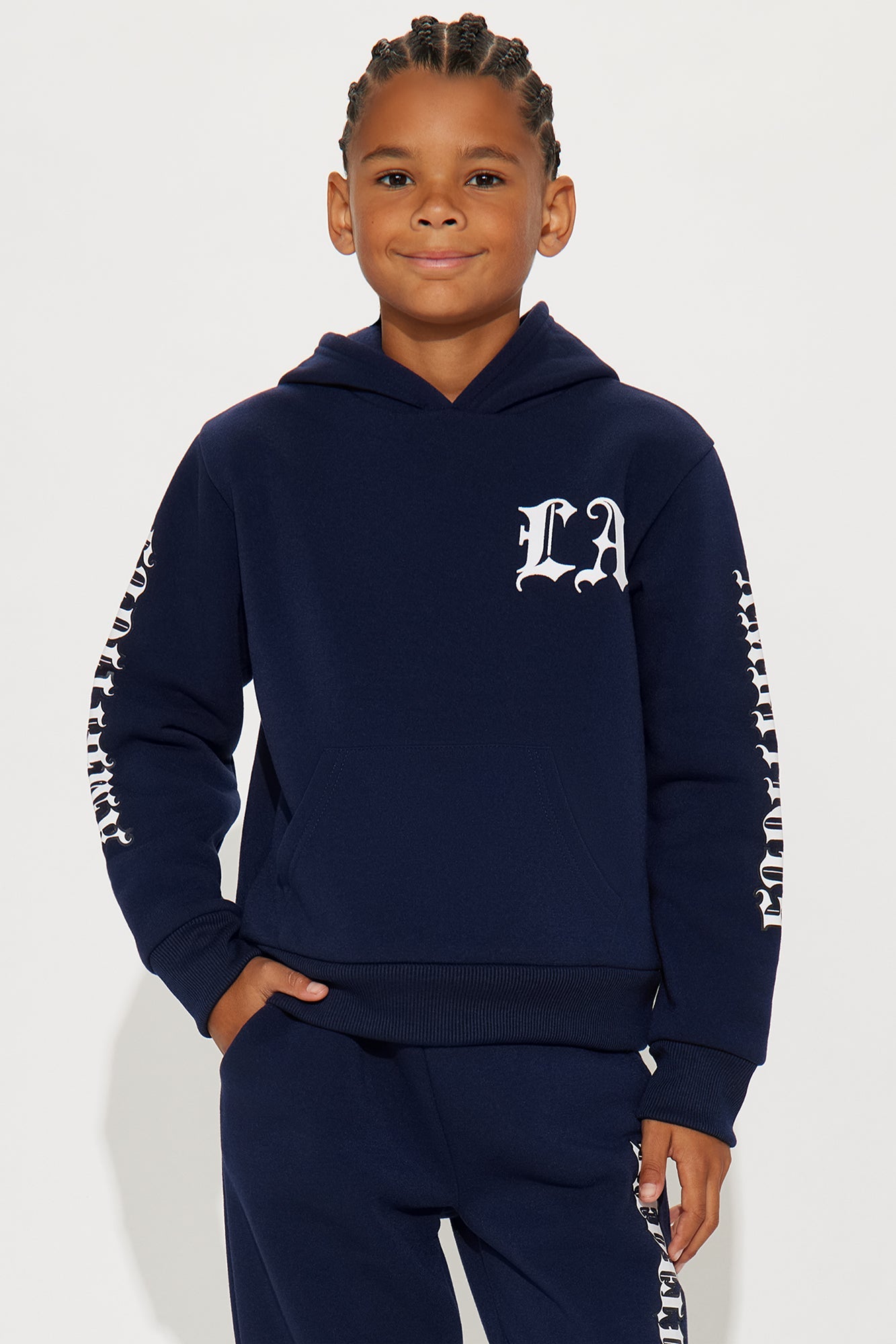 Mini City Of LA Hoodie And Pant Set - Navy