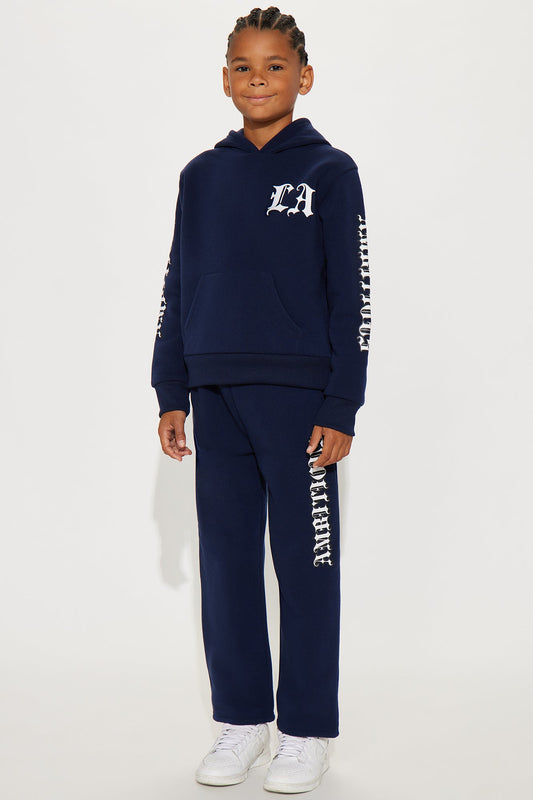 Mini City Of LA Hoodie And Pant Set - Navy