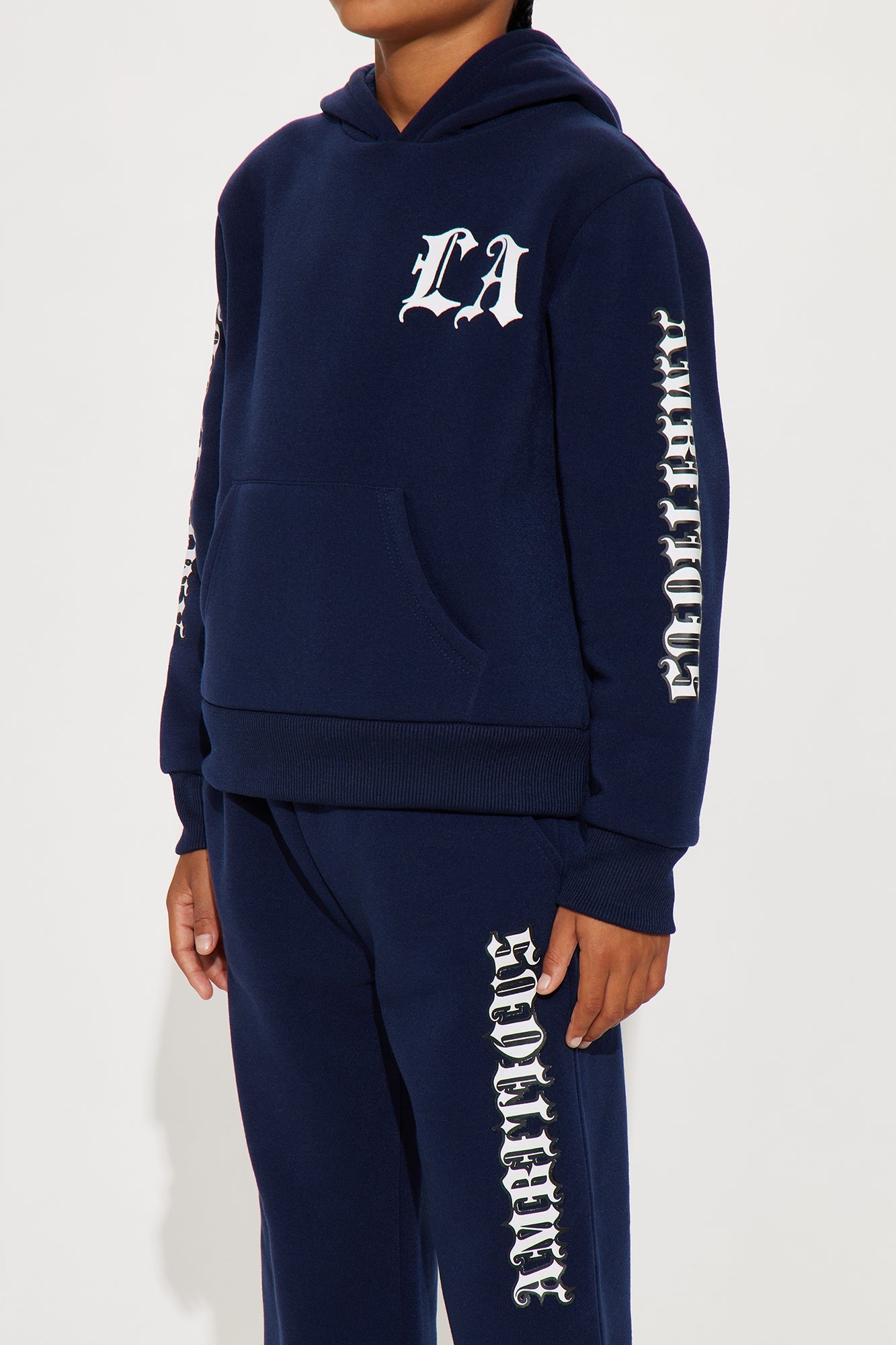 Mini City Of LA Hoodie And Pant Set - Navy