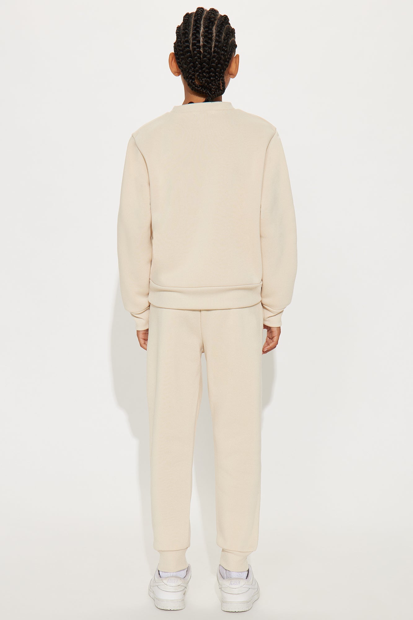 Mini Yes I'm A King Sweatshirt And Jogger Pant Set - Sand