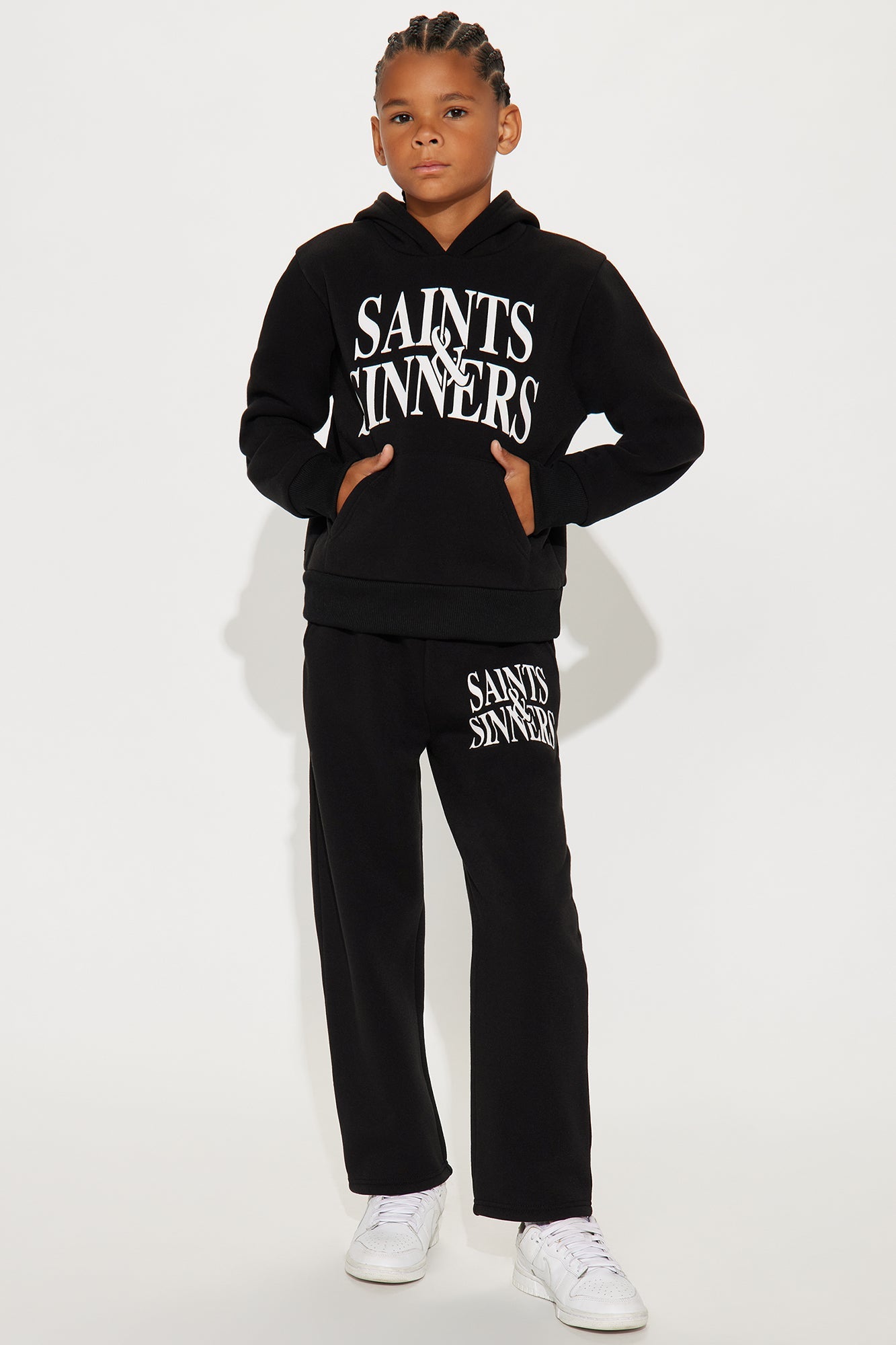 Mini Saints & Sinners Hoodie And Pant Set - Black
