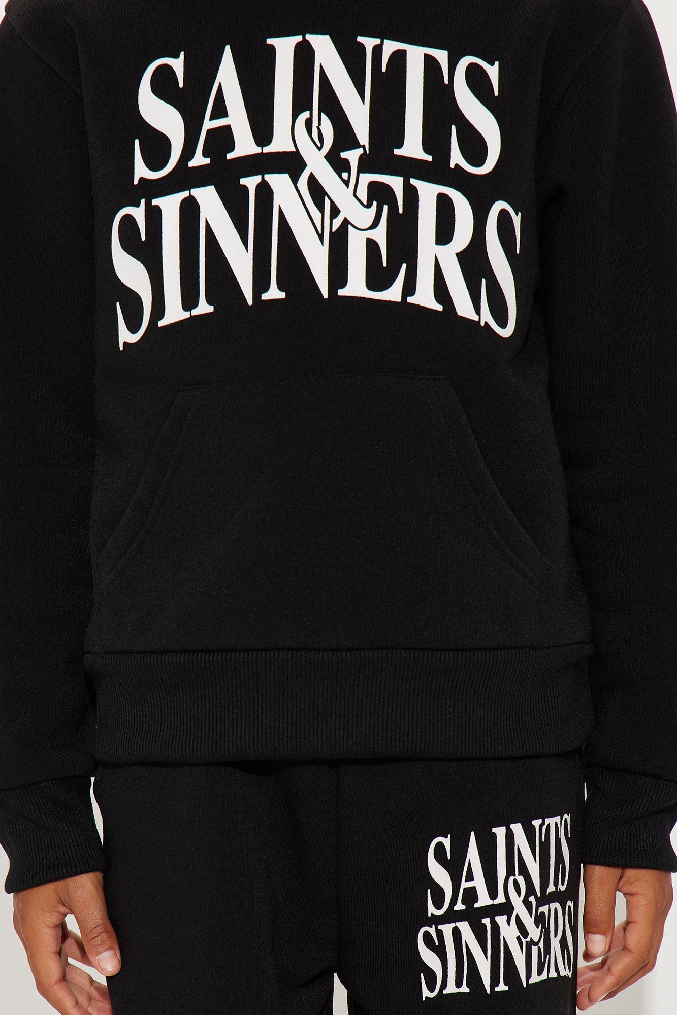 Mini Saints & Sinners Hoodie And Pant Set - Black