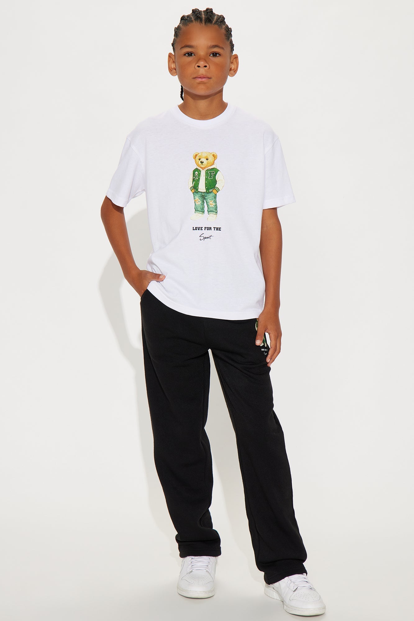 Mini Love For Sport Pant Set - White/Black