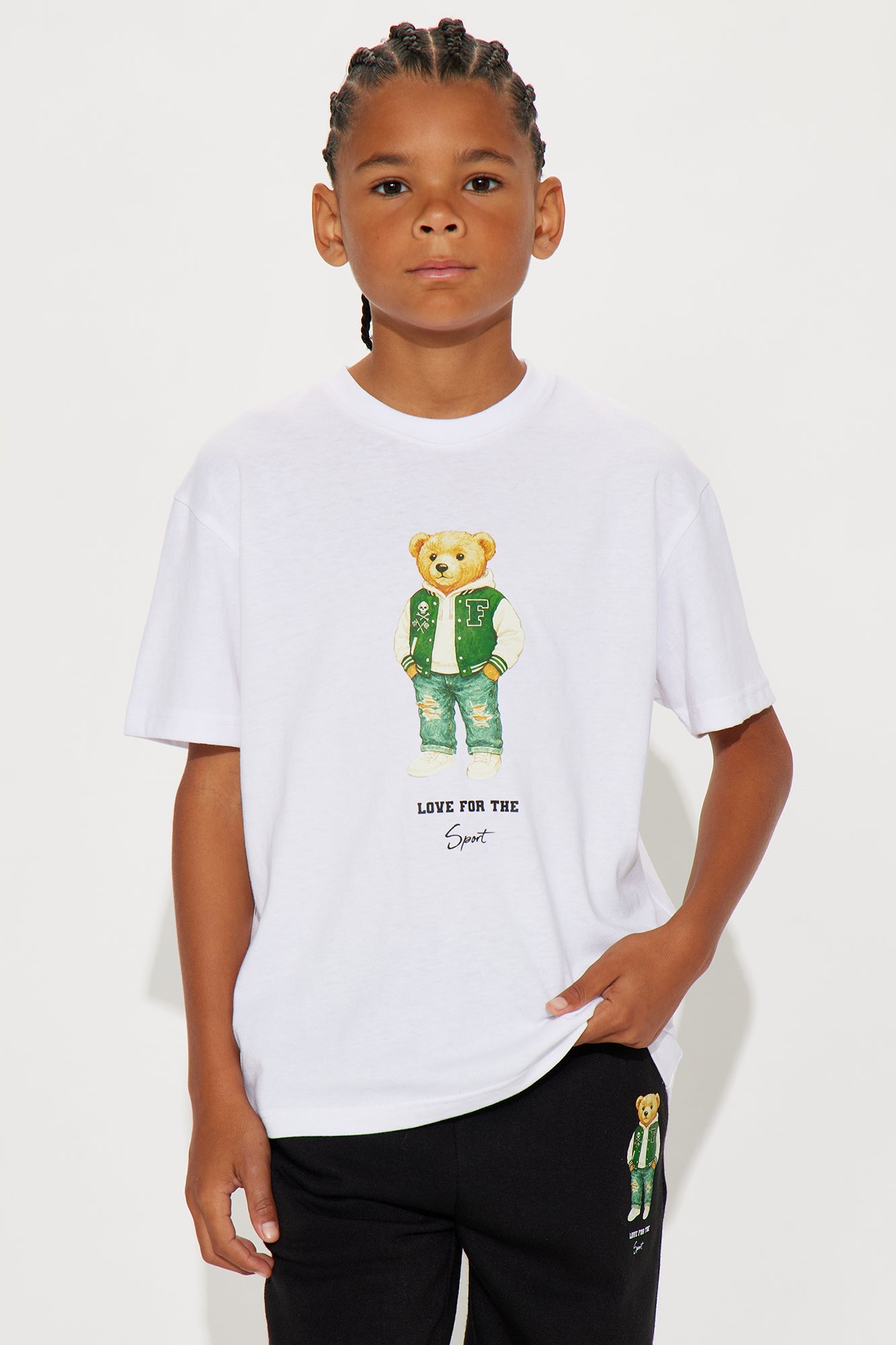 Mini Love For Sport Pant Set - White/Black