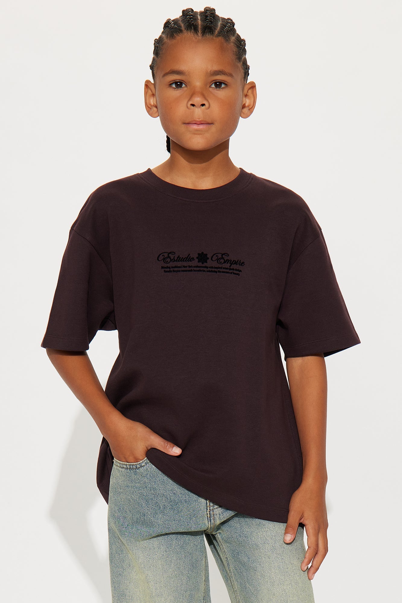 Mini Estudio Empire Front/Back Short Sleeve Tee - Wine