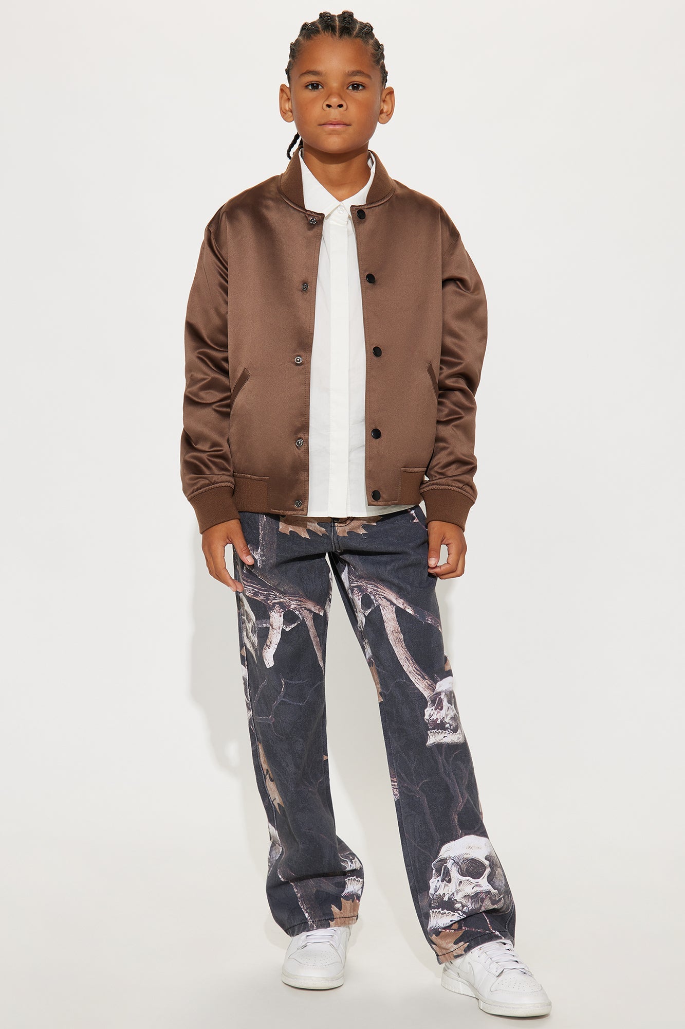 Mini Baggy Skull Leaves Printed Pant - Camouflage