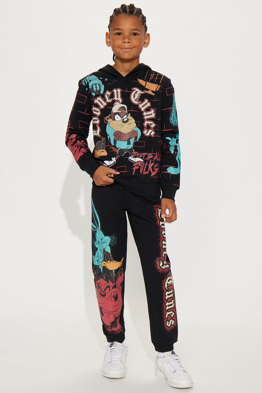 Mini Looney Tunes Hoodie And Jogger Pant Set - Black