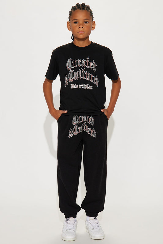 Mini Curated And Cultured Pant Set - Black/combo