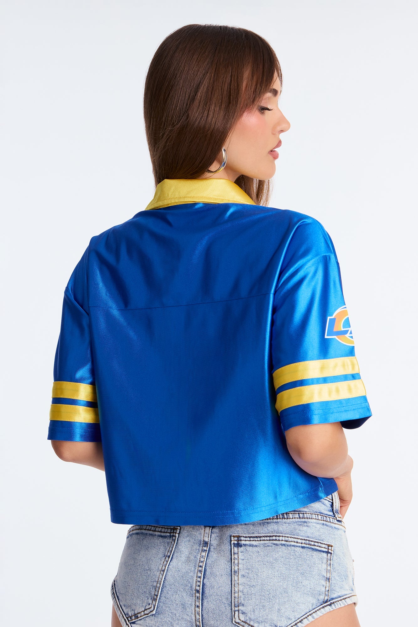 NFL LA Rams Cropped Shirt - Royal/combo