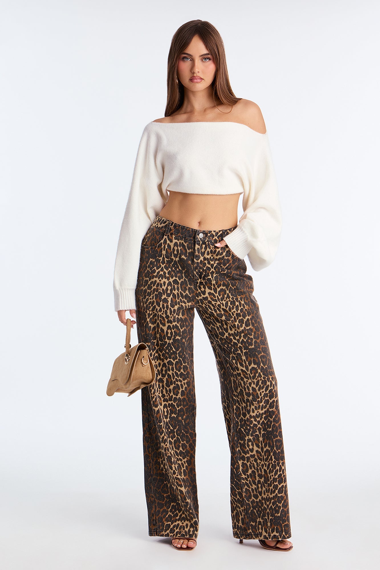 Put A Bow On It Leopard Print Pants 33″ - Leopard