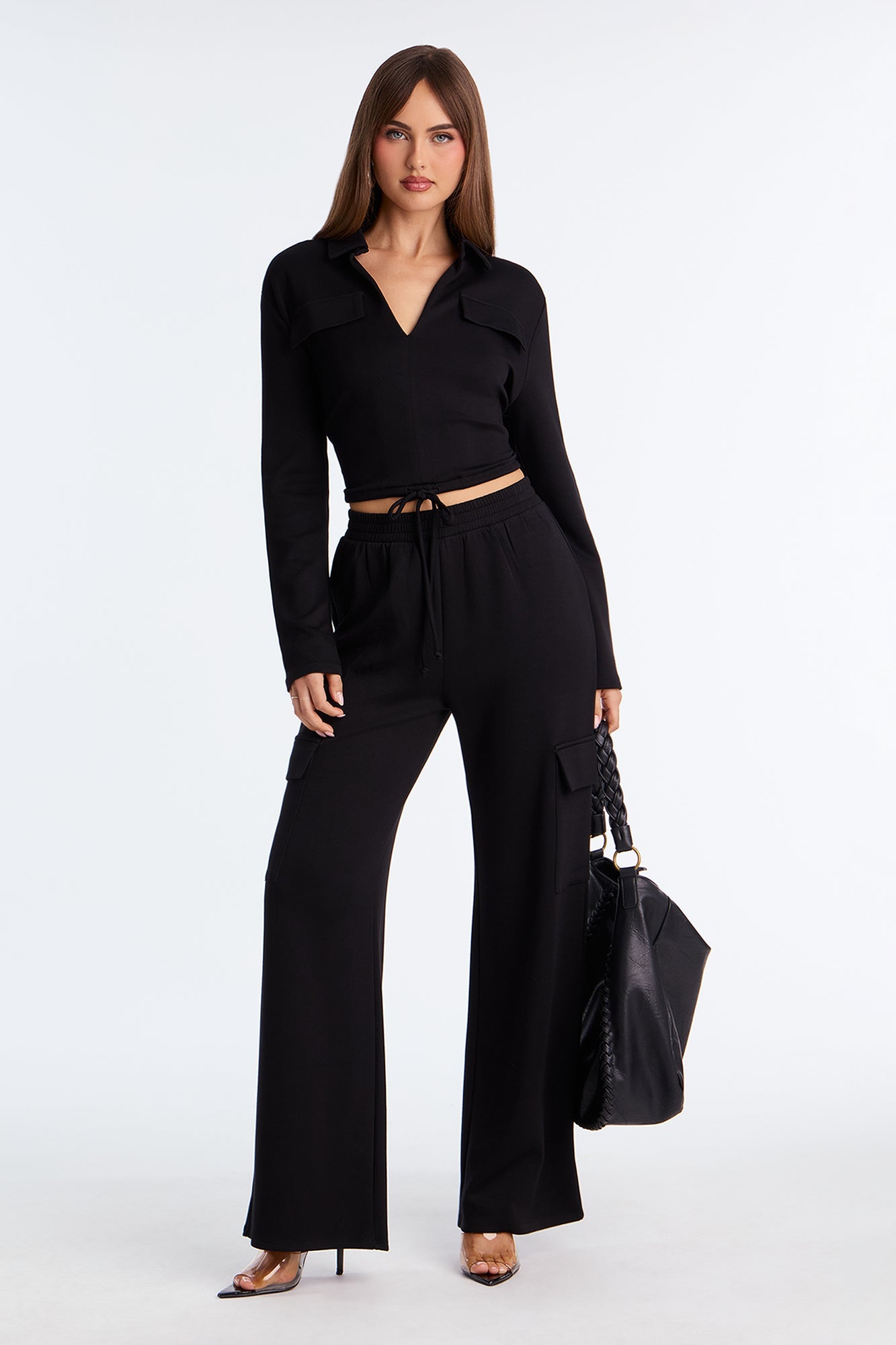 Casual Authority Scuba Cargo Pant Set - Black