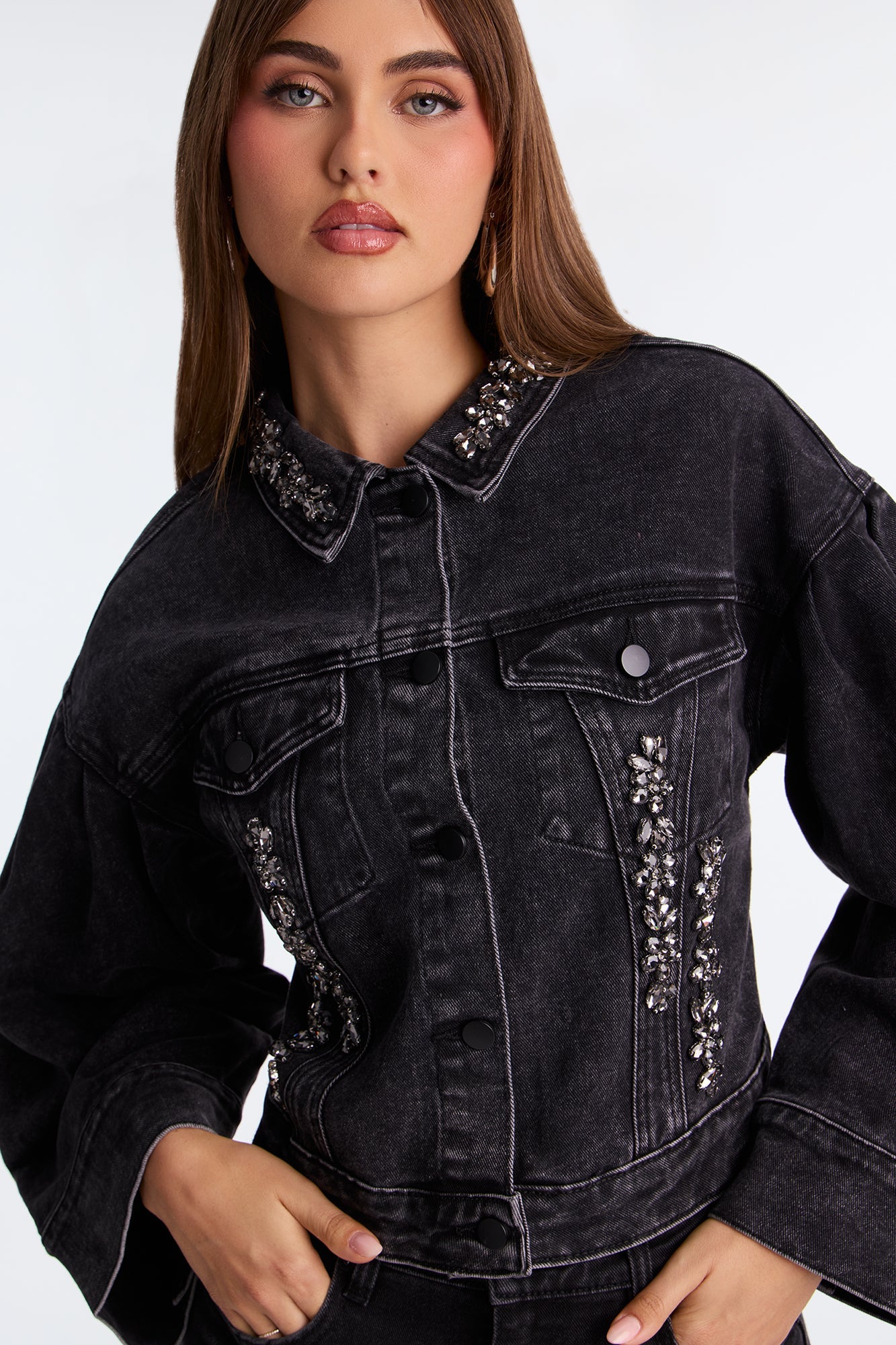 Ophelia Denim Jacket - Black Wash