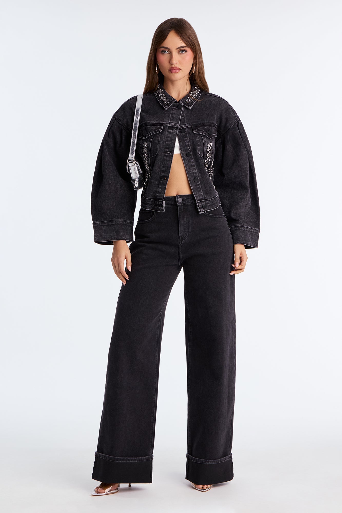 Ophelia Wide Leg Jean - Black Wash