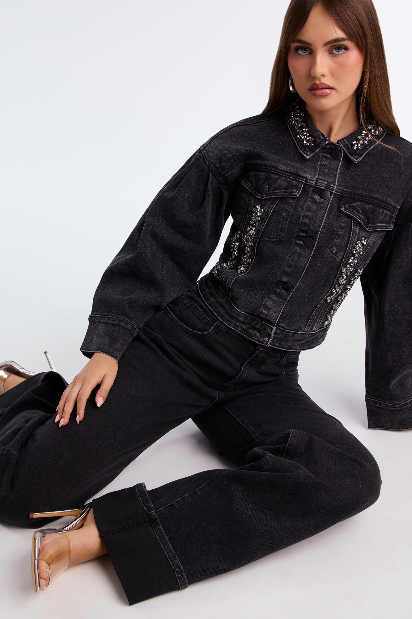 Ophelia Wide Leg Jean - Black Wash