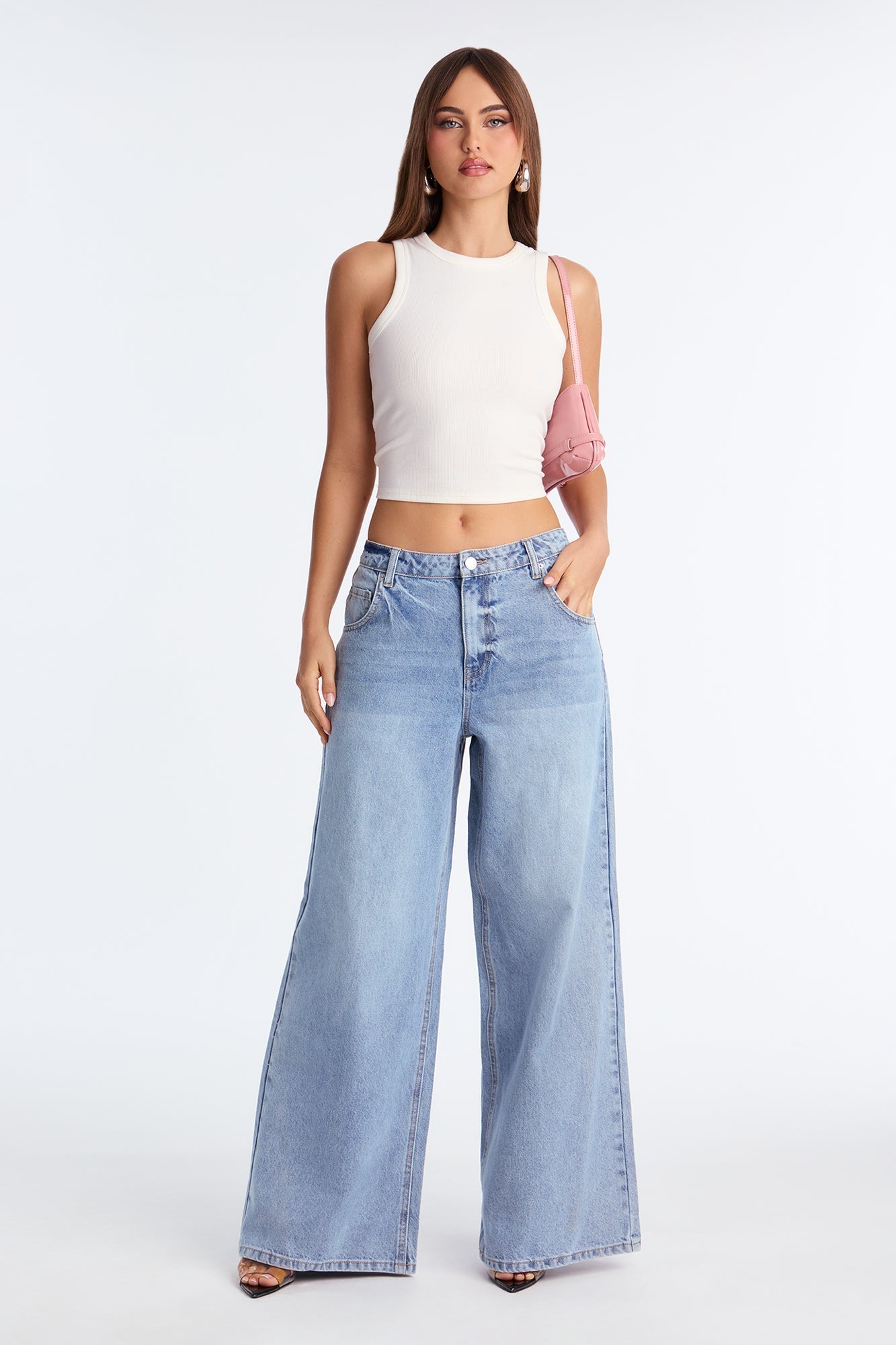 Back To It Wide Leg Jeans - Light Wash