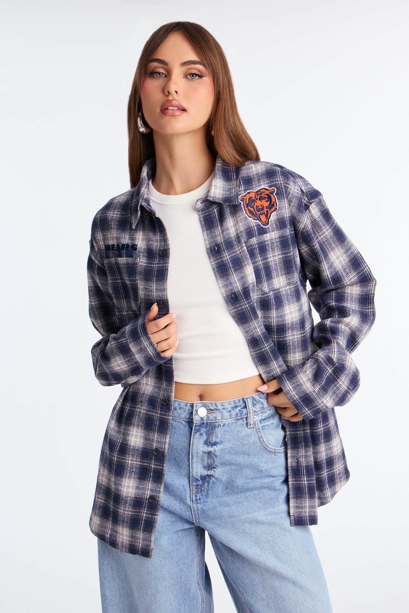 NFL Bears Plaid Flannel - Blue/combo