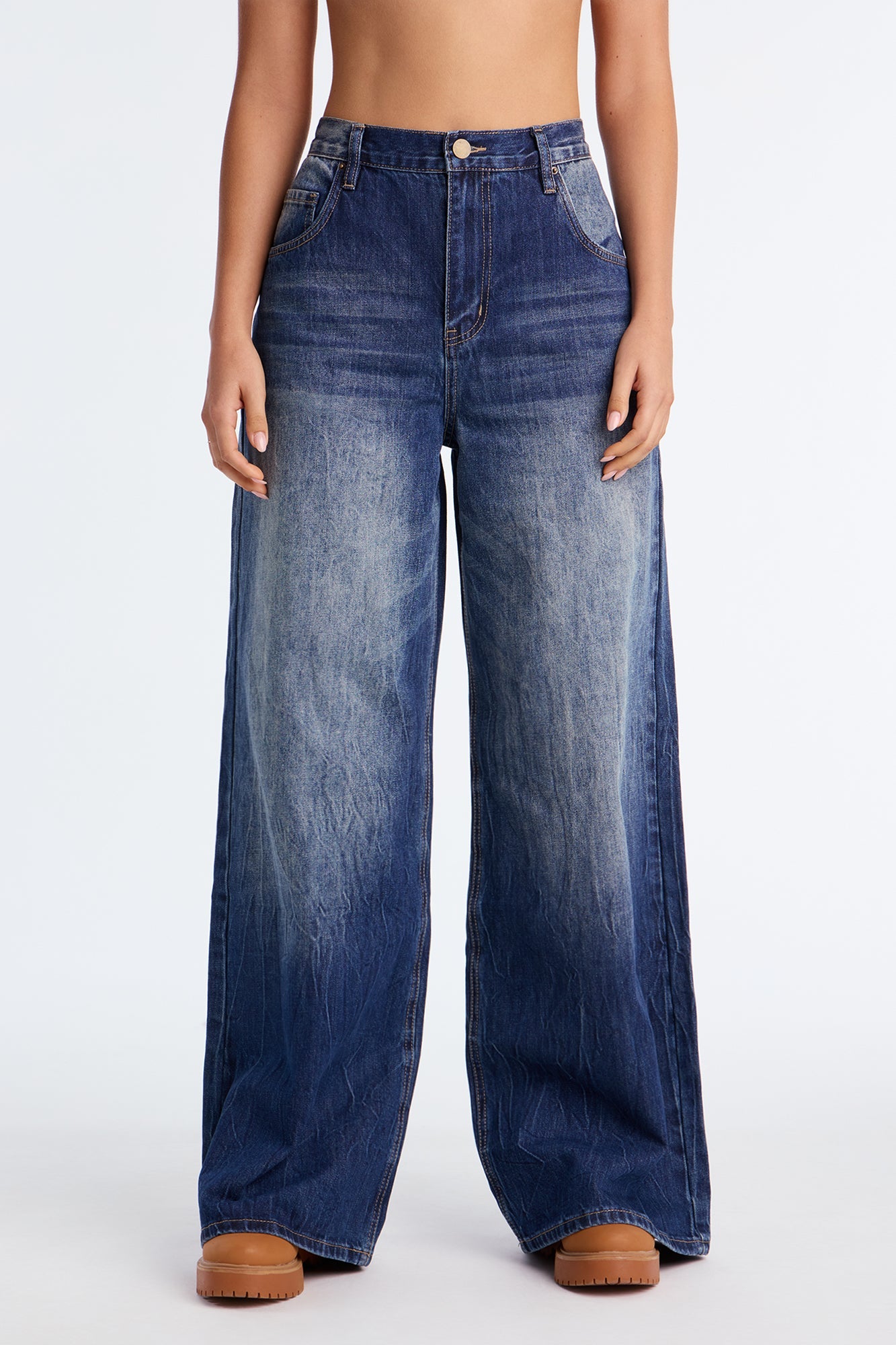 Into You Baggy Jeans - Dark Wash