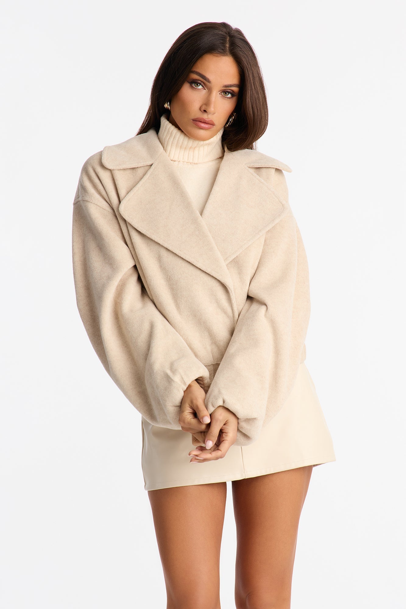 Oaklynn Oversized Slouch Coat - Oatmeal