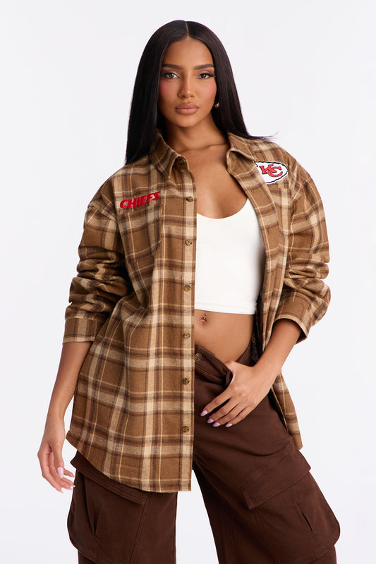 NFL Kansas City Chiefs Plaid Flannel - Brown/combo