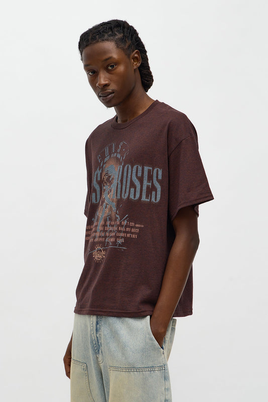 Guns N Roses Dont Cry Oversized Short Sleeve Tee - Brown