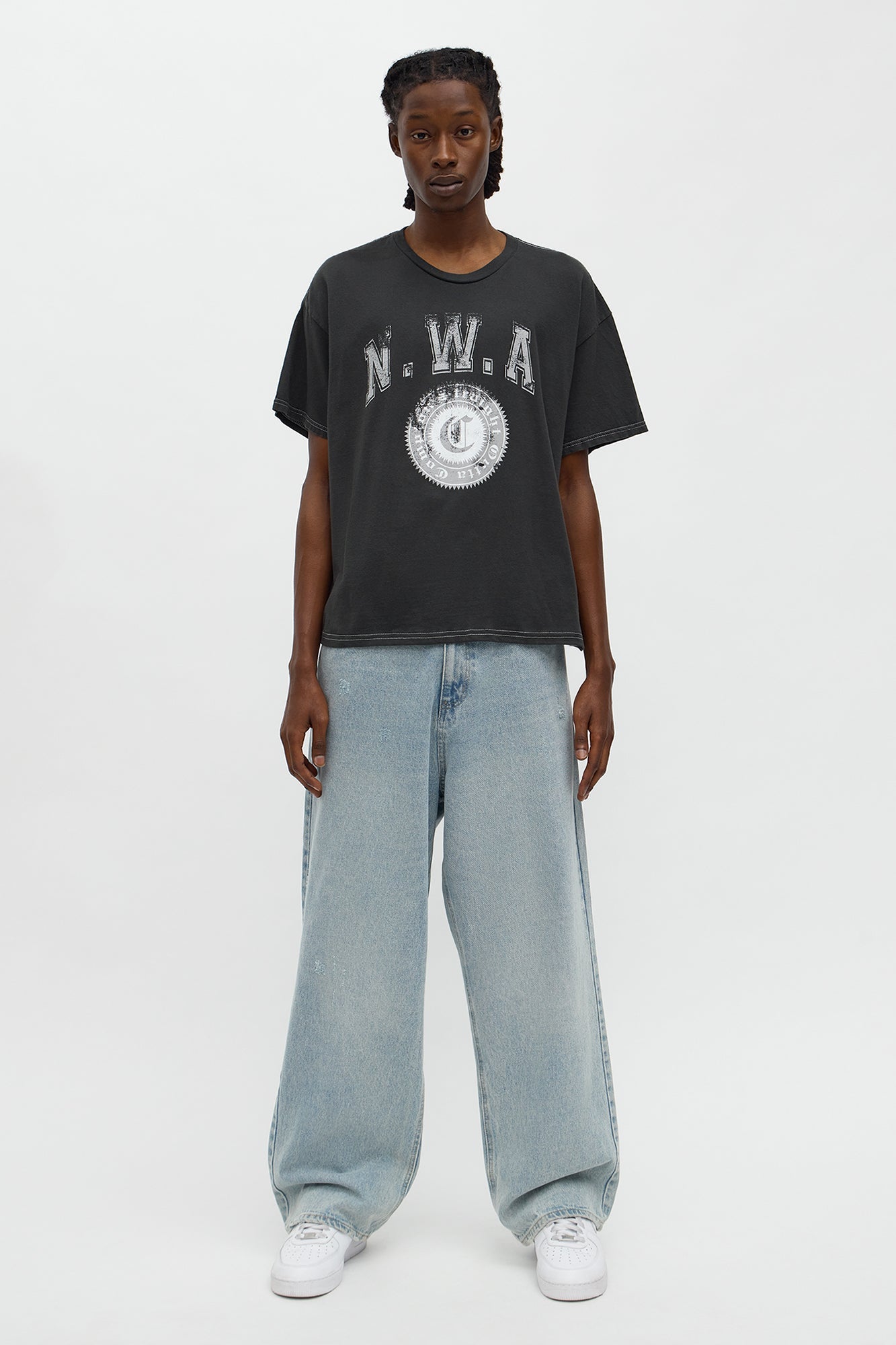 NWA Straight Outta Compton Boxy Short Sleeve Tee - Black