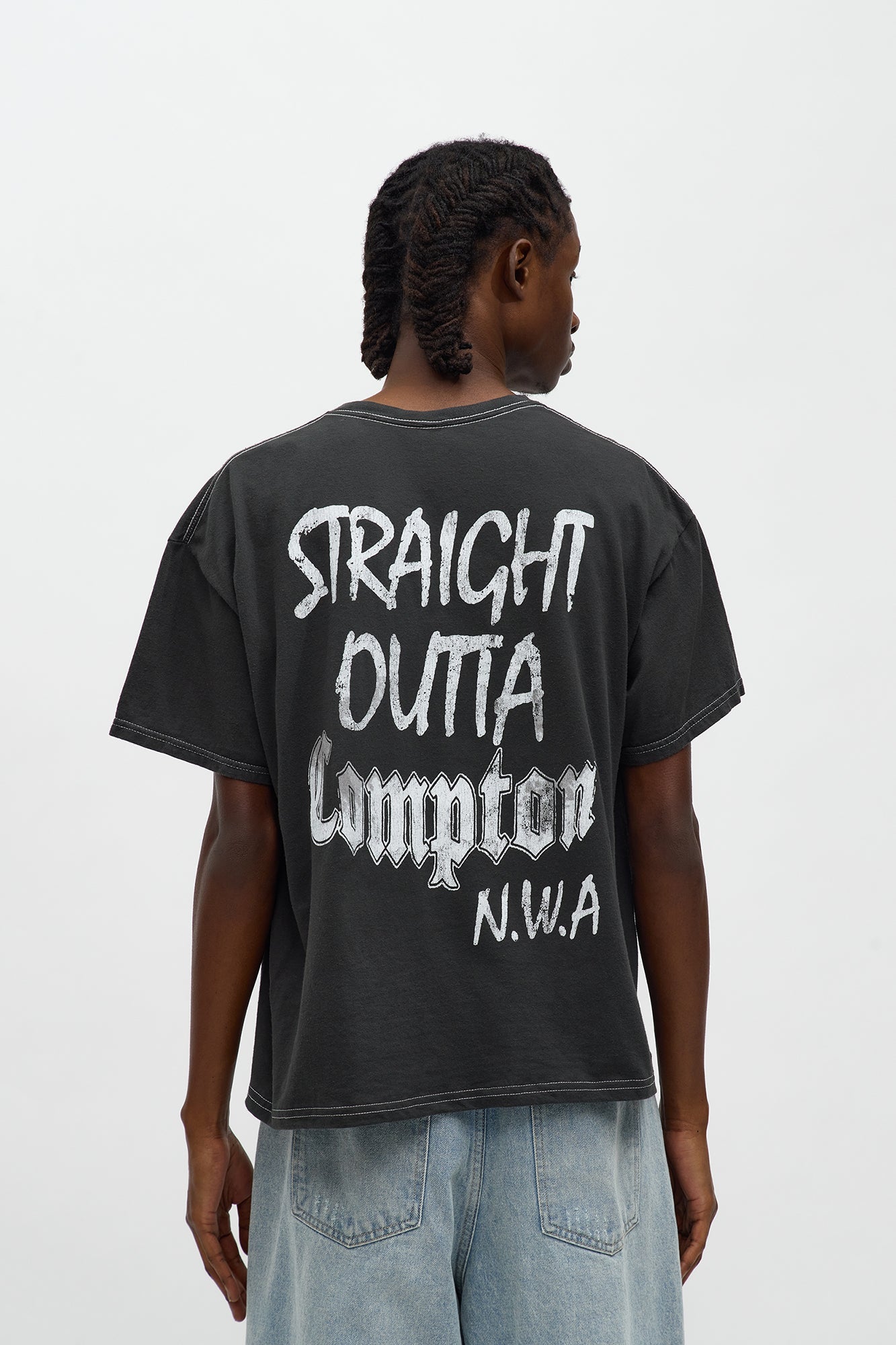 NWA Straight Outta Compton Boxy Short Sleeve Tee - Black