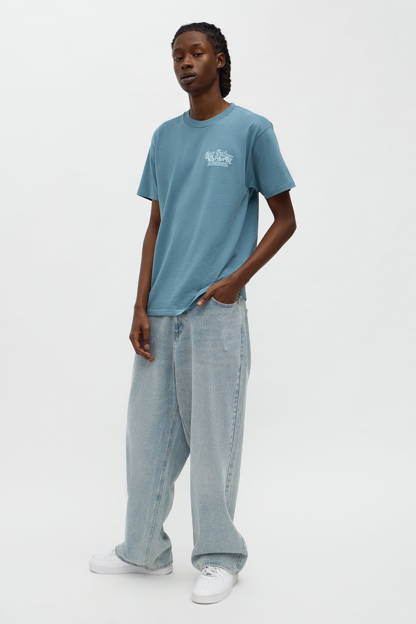 Our Father Who Art In Heaven Short Sleeve Tee - Blue