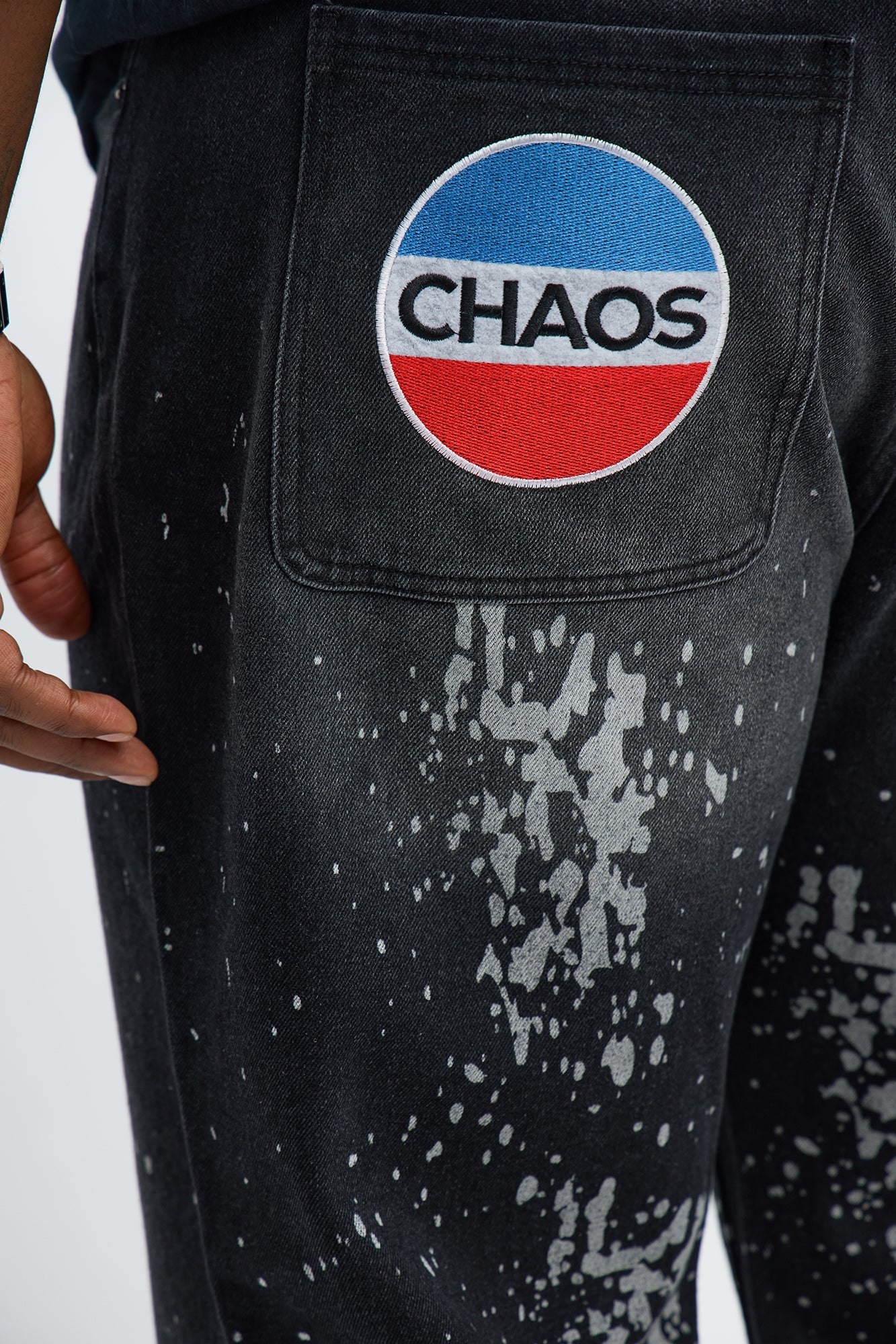 Straight Through Anarchy Patched Jean - Black Wash