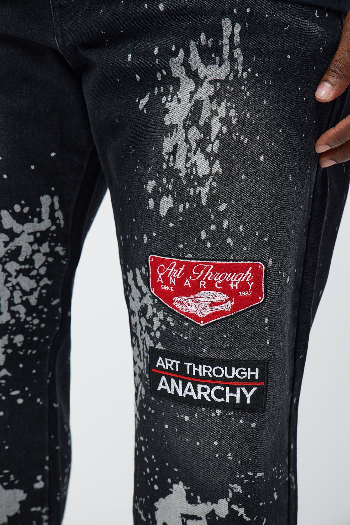 Straight Through Anarchy Patched Jean - Black Wash
