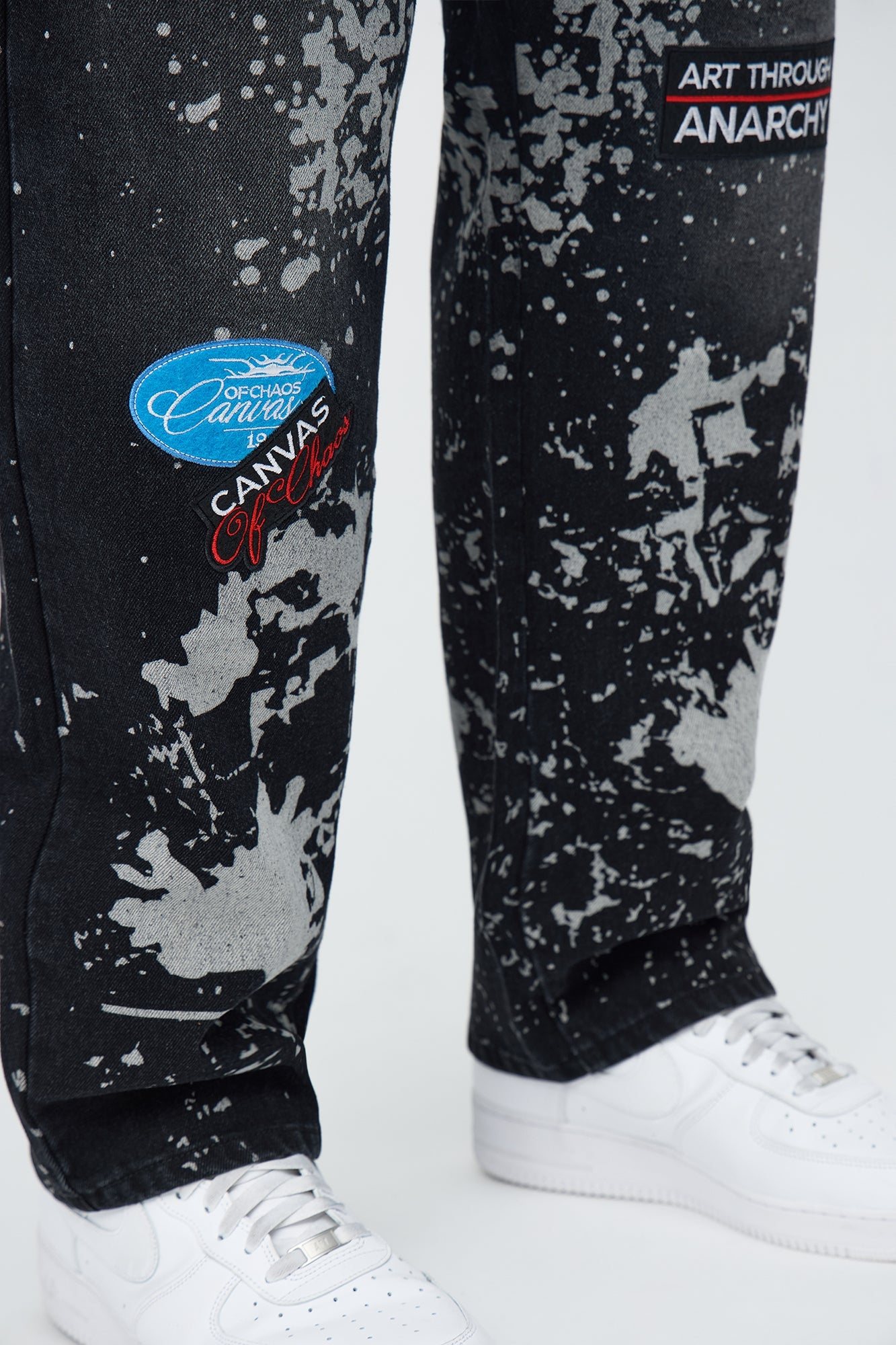 Straight Through Anarchy Patched Jean - Black Wash