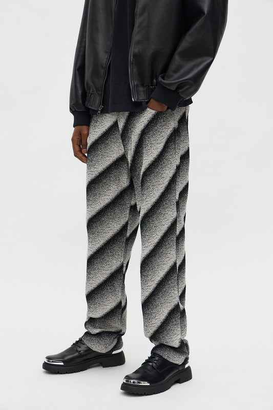 Straight Faded Lines Pant - Black