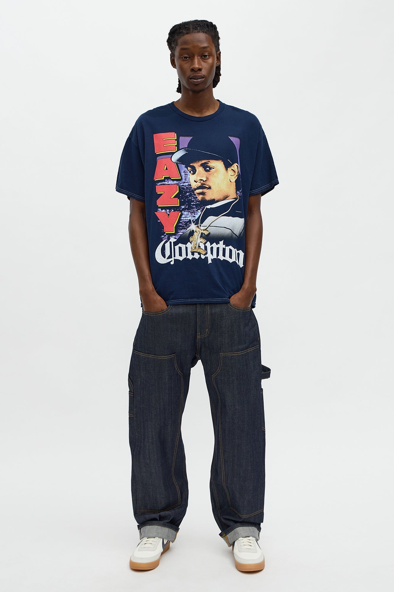 Eazy E Compton Boxy Short Sleeve Tee - Navy