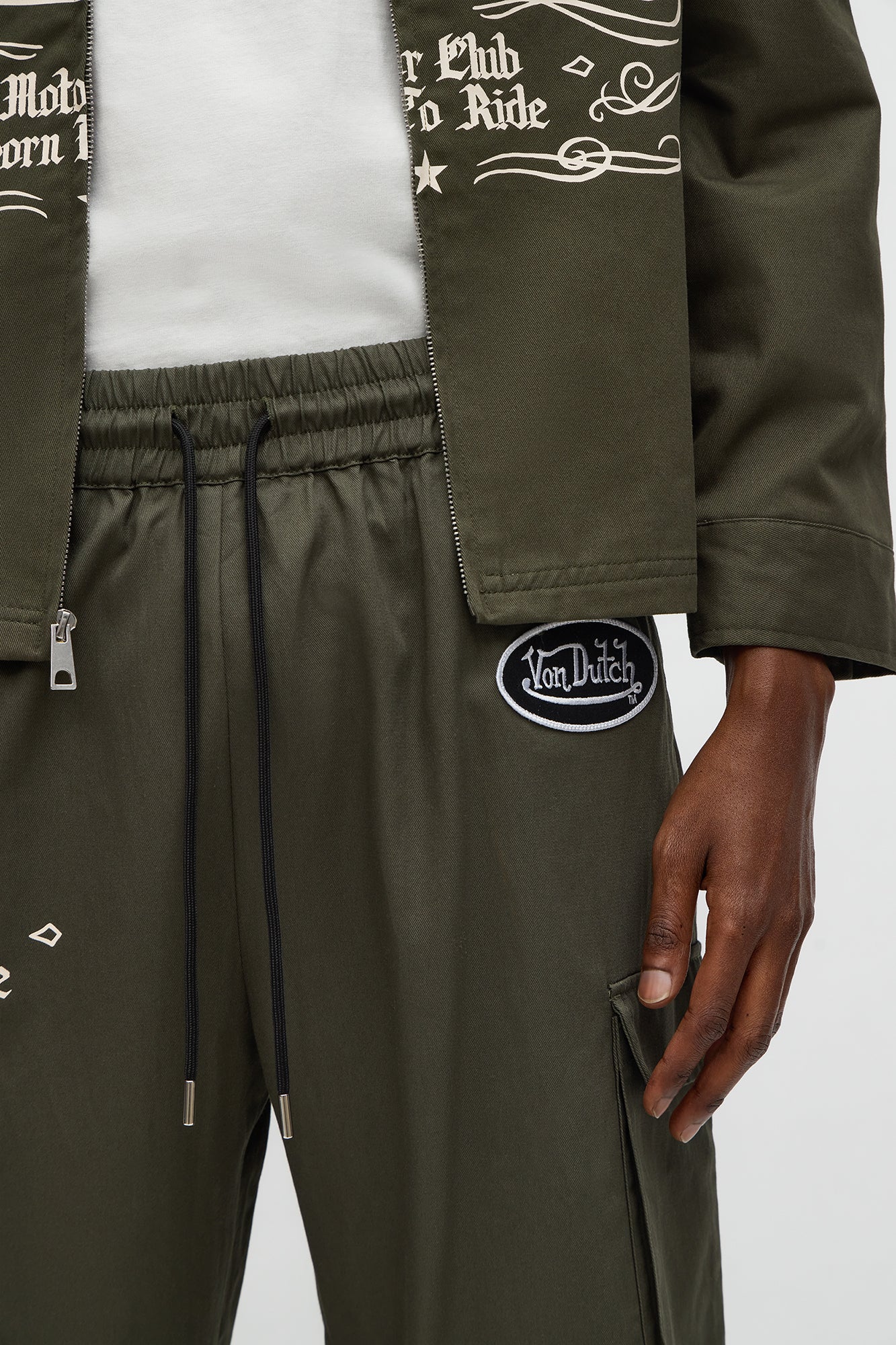 Von Dutch Winged Eye Baggy Cargo Pant - Olive/combo