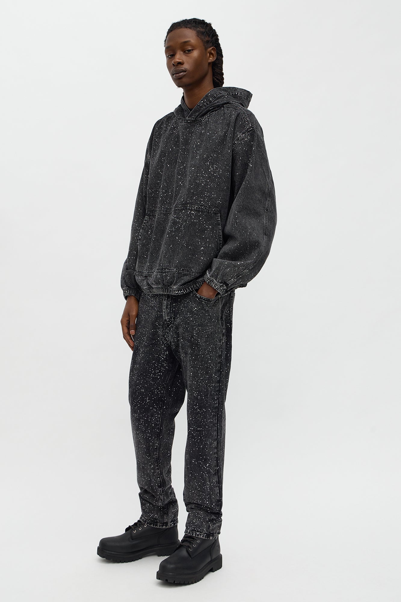 Shimmering Nights Denim Pull Over Jacket - Black Wash