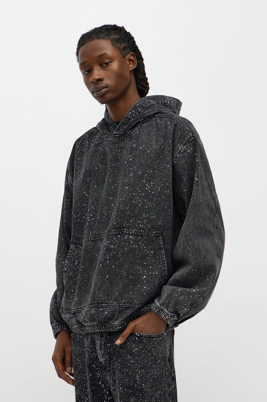Shimmering Nights Denim Pull Over Jacket - Black Wash