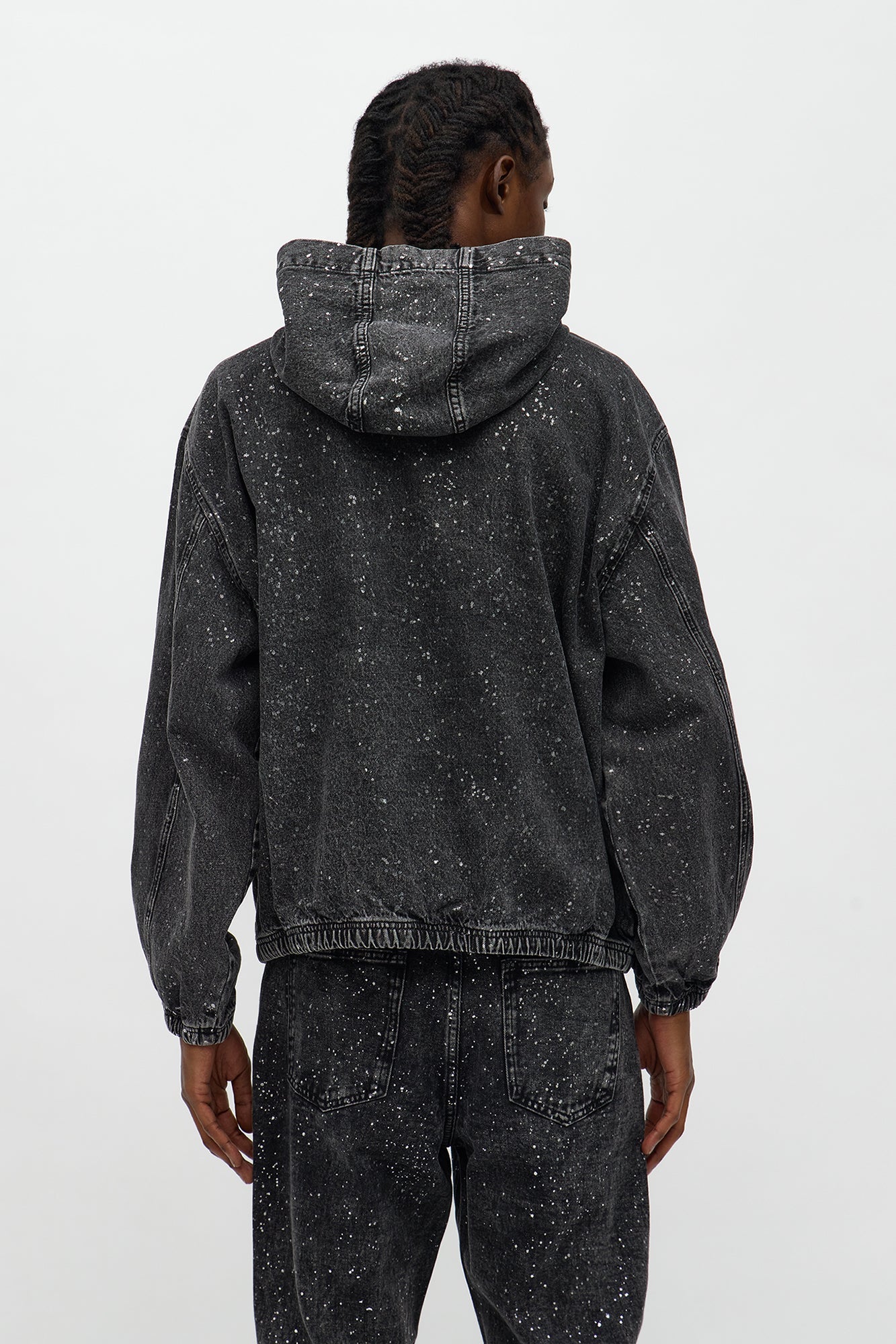 Shimmering Nights Denim Pull Over Jacket - Black Wash