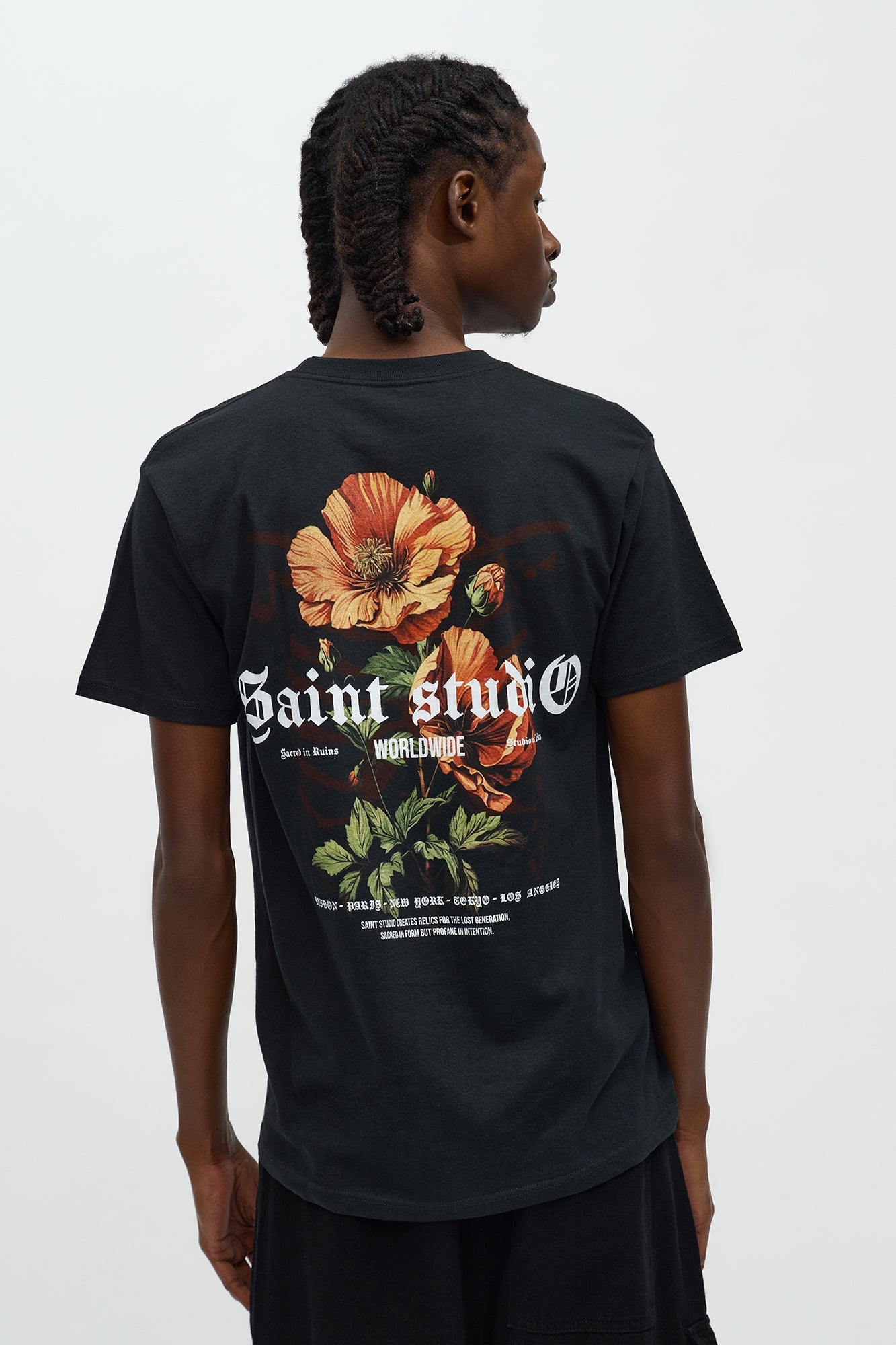 Saint Studio Flora Short Sleeve Tee - Black