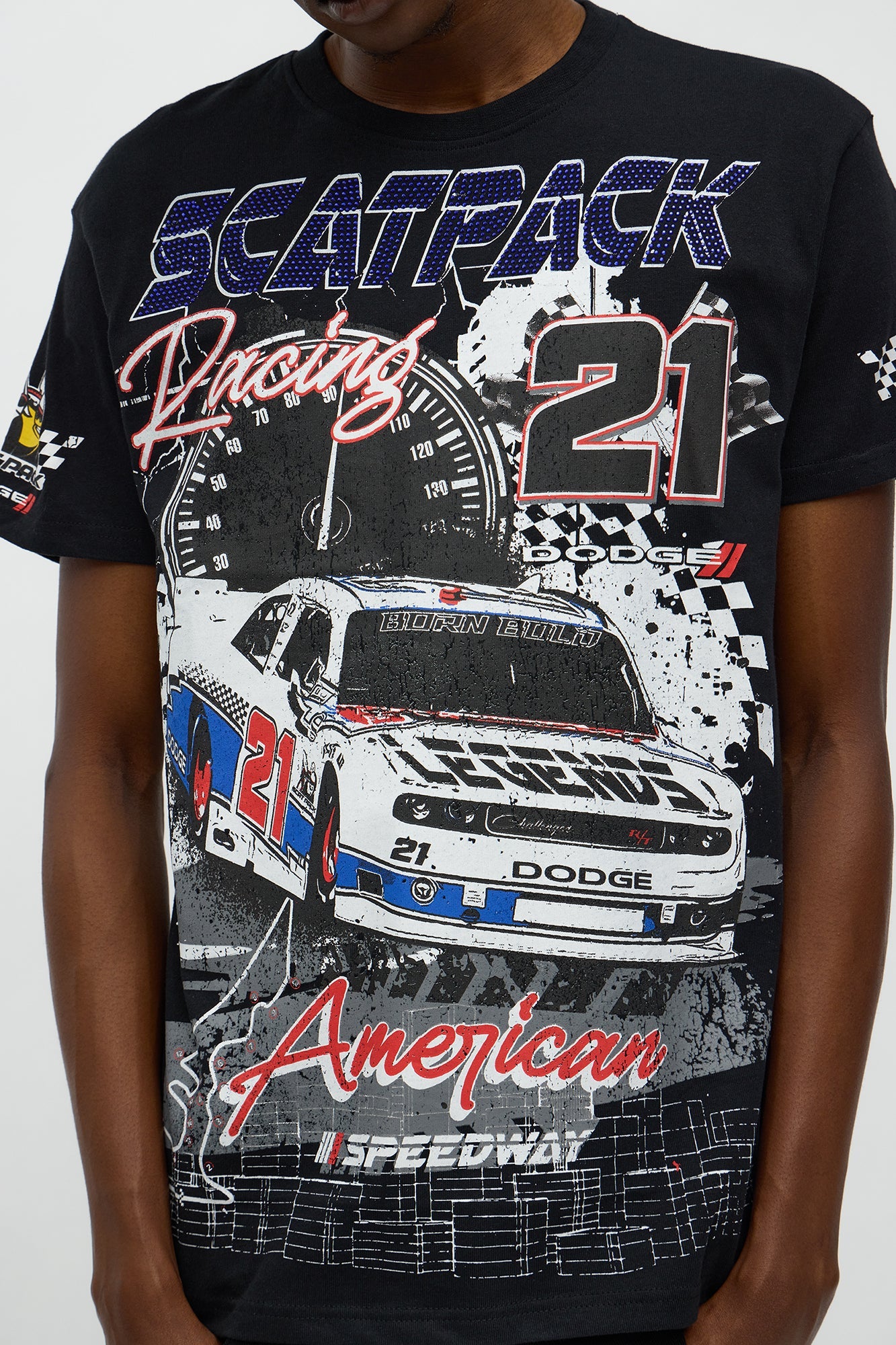 Dodge Scatpack American Racing Short Sleeve Tee - Black