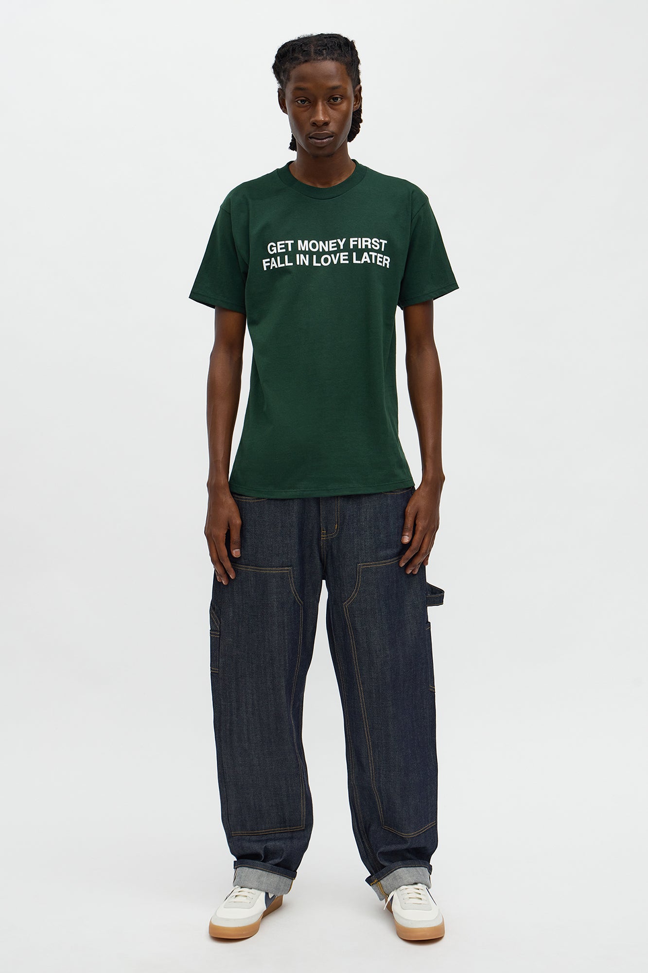 Get Money First Love Later Short Sleeve Tee - Green