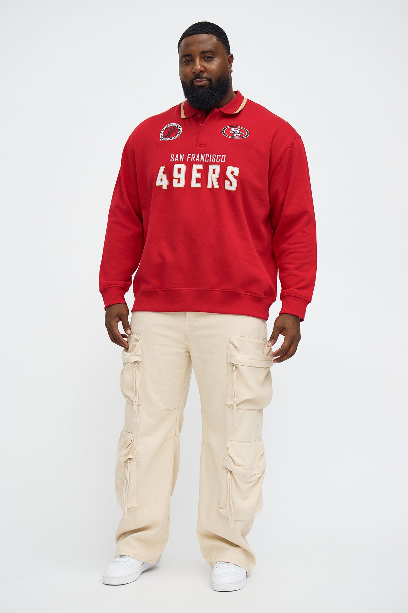 49ers Sunset Flip Fleece Polo - Red