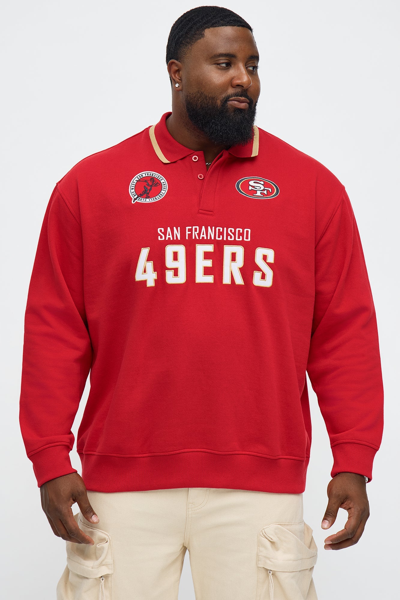 49ers Sunset Flip Fleece Polo - Red