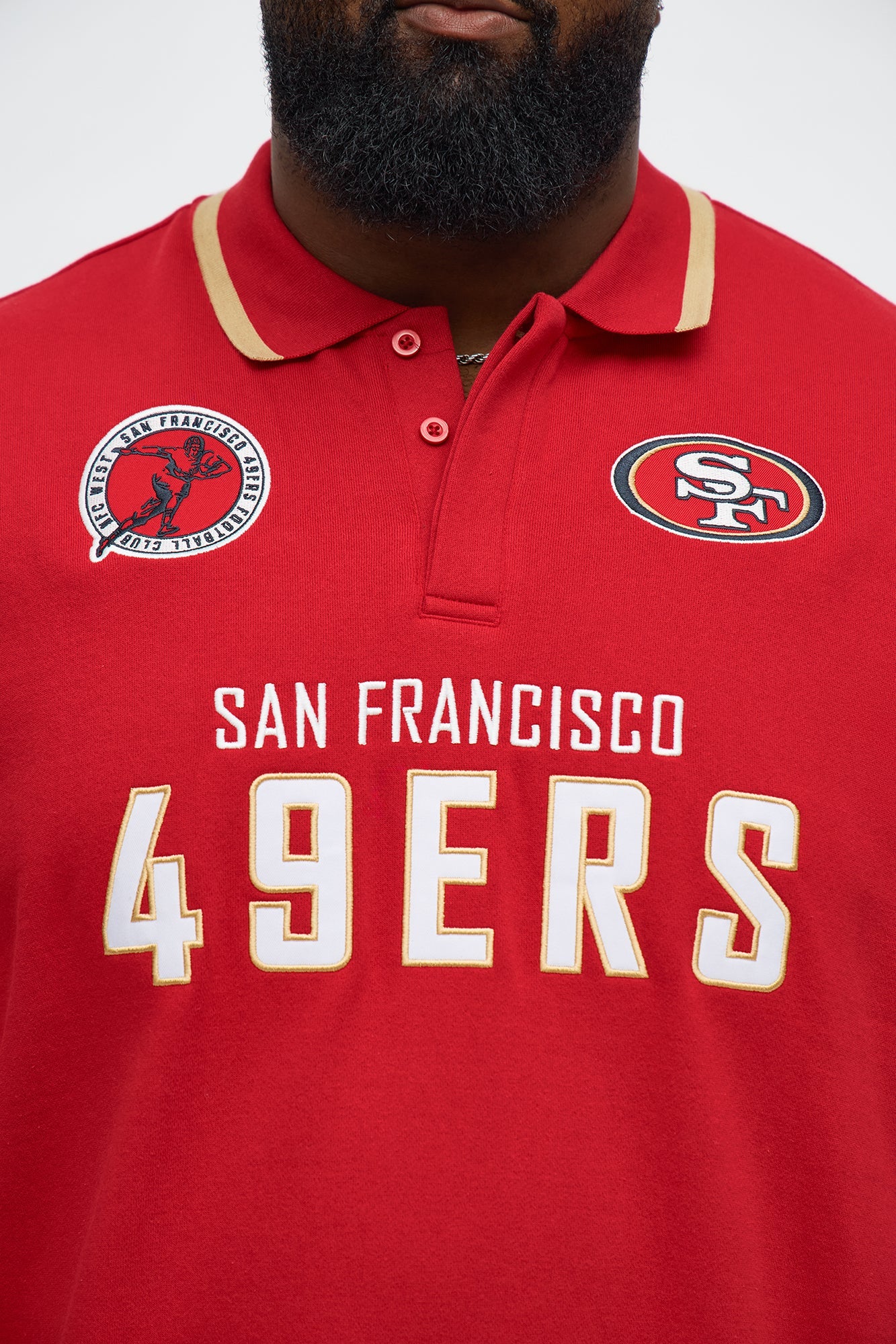 49ers Sunset Flip Fleece Polo - Red