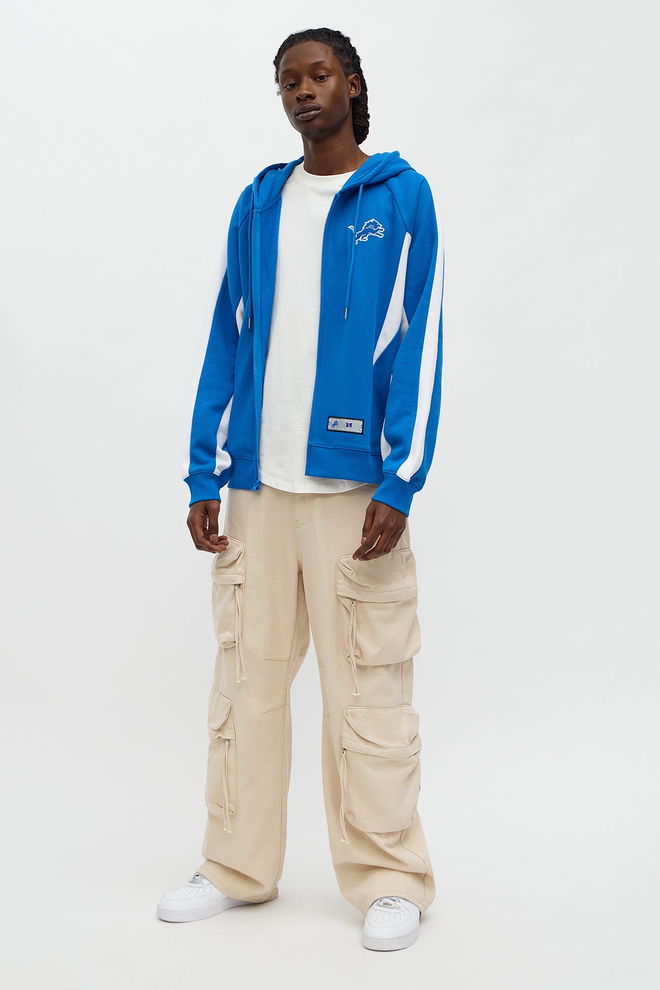 Lions Monster Oversized Zip Up Hoodie - Light Blue